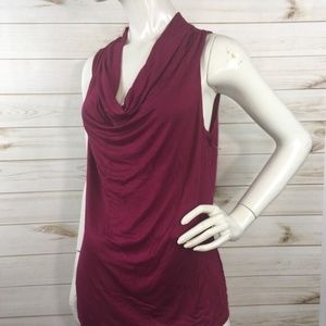 Laundry Magenta Cowl Neck Tank L